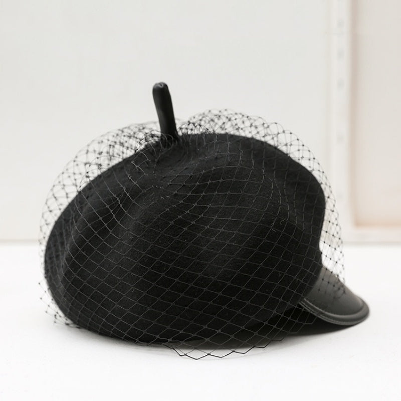 Felt Newsboy Hats with Lace