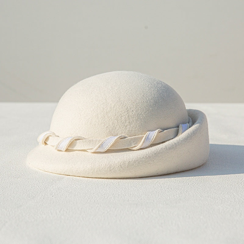 Felt Beret with Felt Strip Decoration