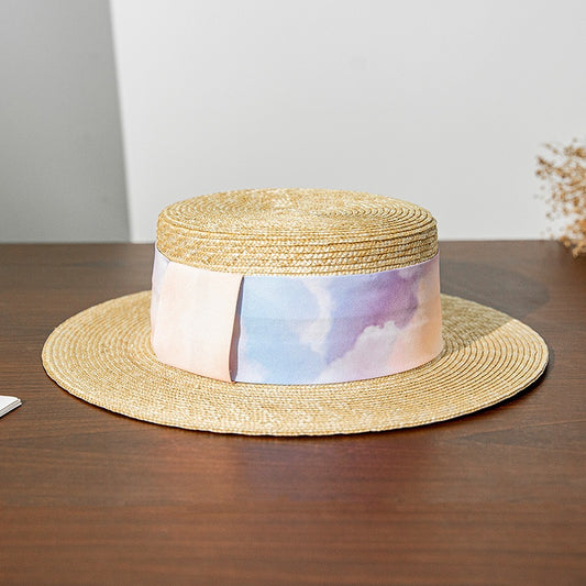 Top Hat Sun Hat with Printed Webbing