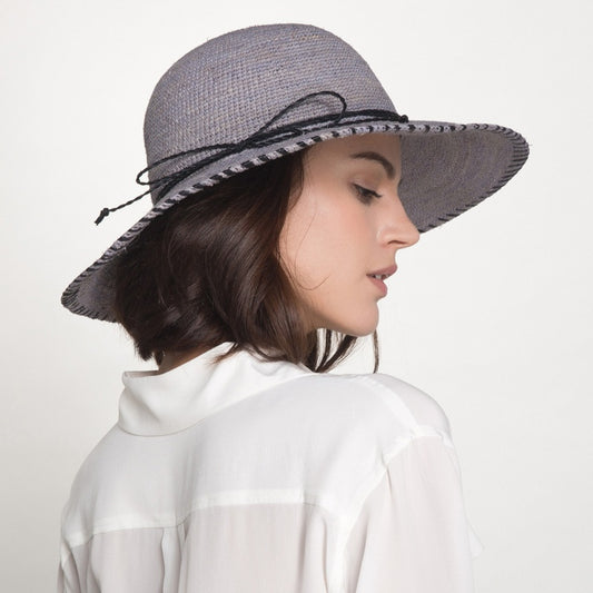 Straw Sun Hat with Black Bow String