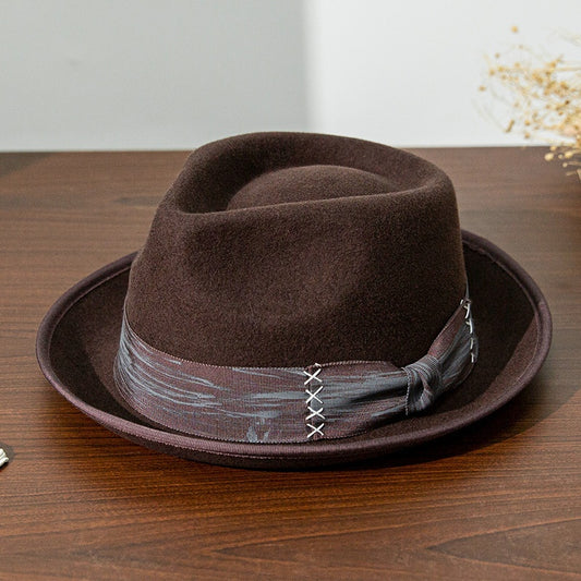 Felt Cowboy Hat with Patch Decoration