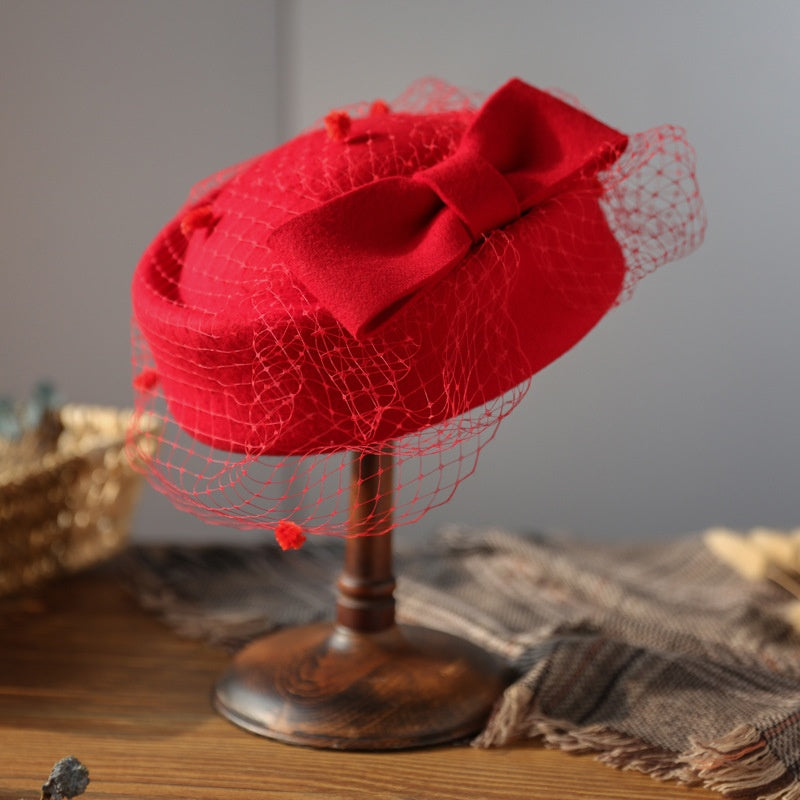 Stewardess Pillbox Hat with Veil