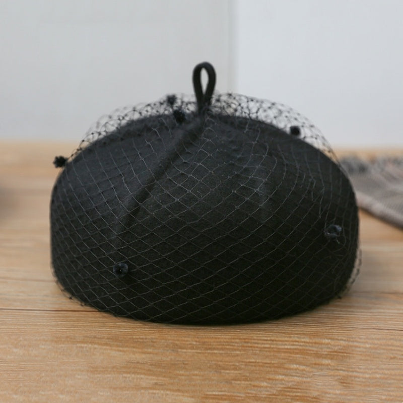 Felt Beret with Lace