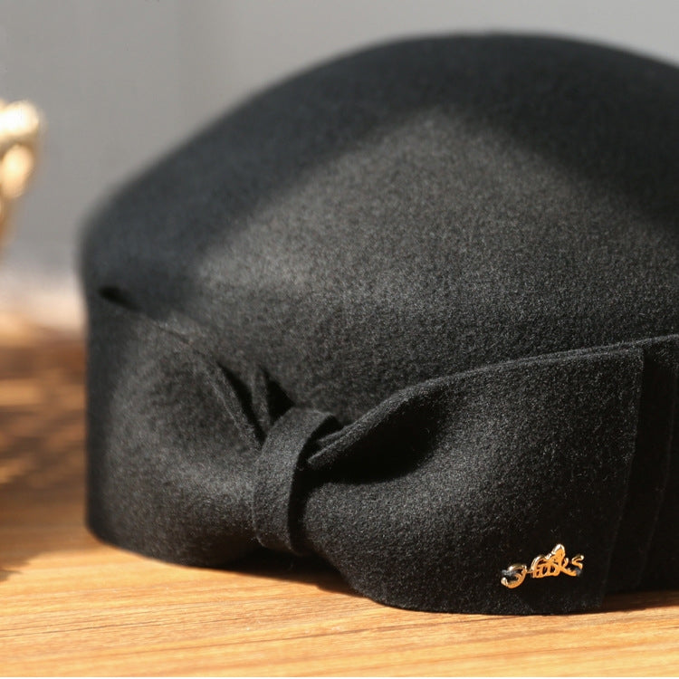 Simple Stewardess Beret with Bow