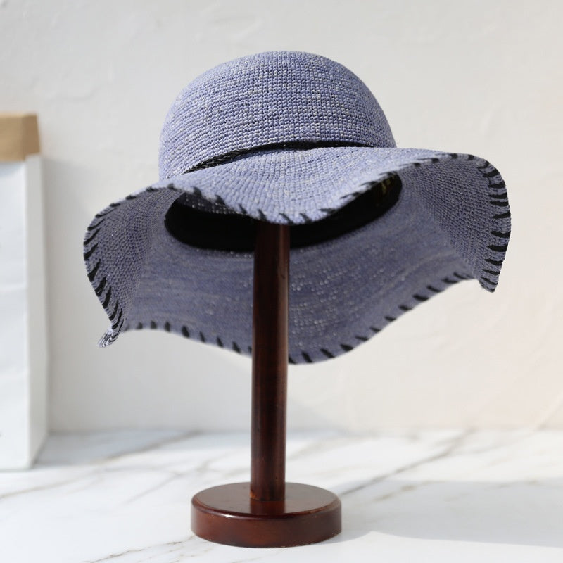 Straw Sun Hat with Black Bow String