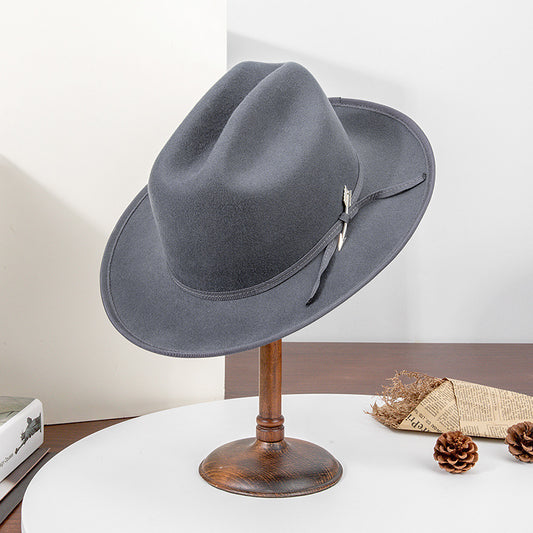 Felt Top Hat with Silver Arrows and Webbing Decorations