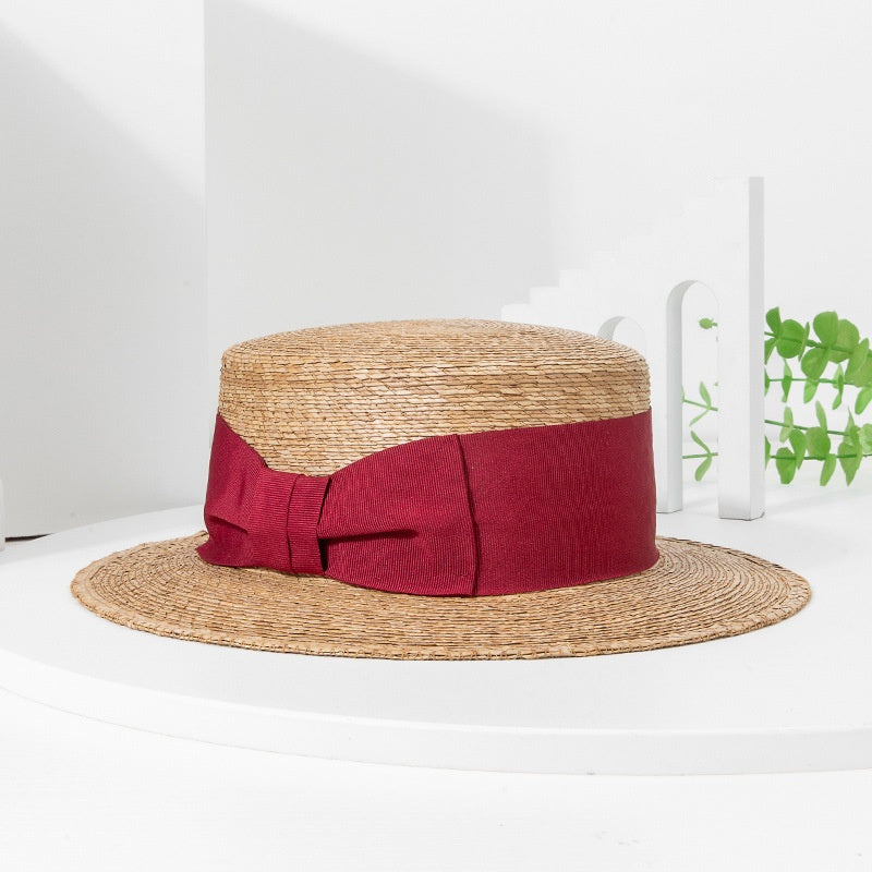Bowler Hat Sun Hat with Red bow