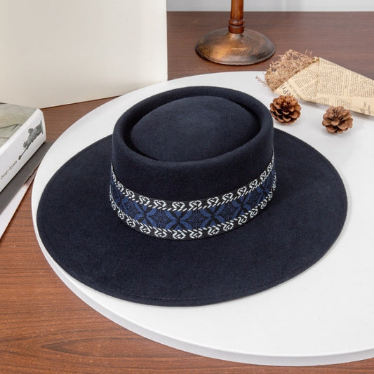 Felt Wide Brim Top Hats with Interwoven Line Splicing Webbing