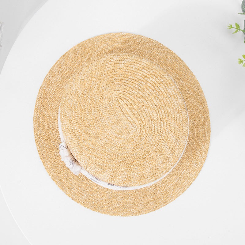 Bowler Hat Sun Hat with Printed Ribbon