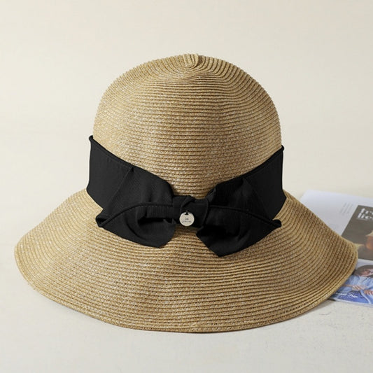 Straw Hat with Bow Decorative Band