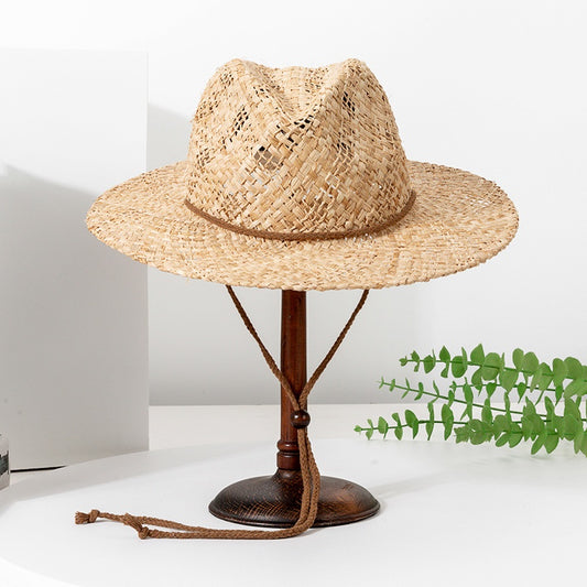 Straw Cowboy Hat with Windbreak Rope