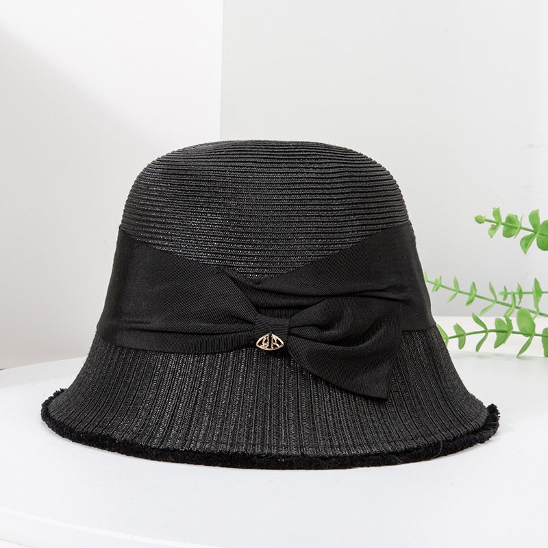 Sun Hat Cloche Hat with Bow Webbing