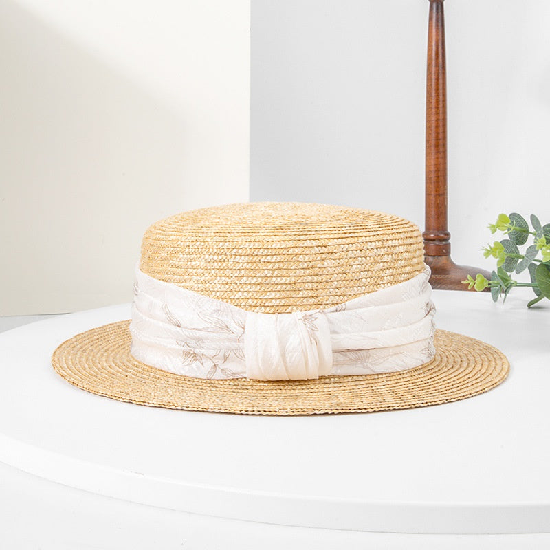 Bowler Hat Sun Hat with Printed Ribbon