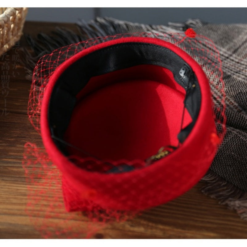 Stewardess Pillbox Hat with Veil