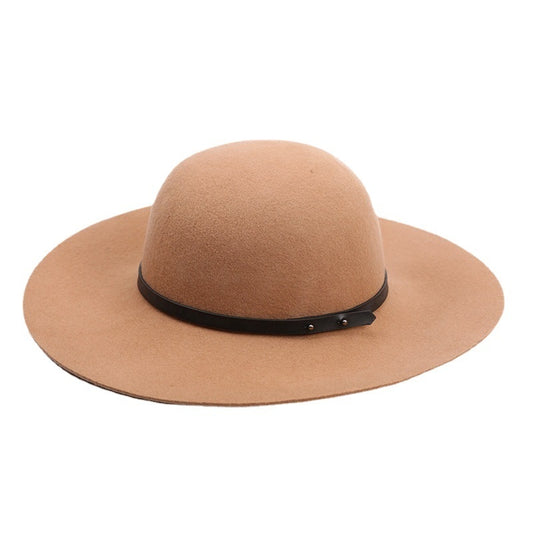 Felt Top Hat with Leather Decorative Ribbon