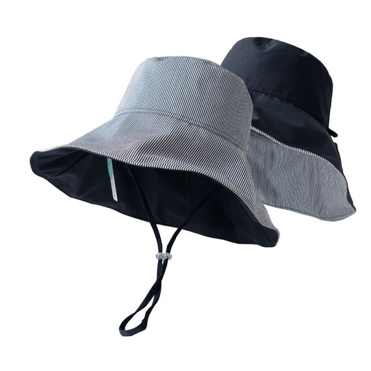 Double-Sided Striped Sun Hat Bucket Hat