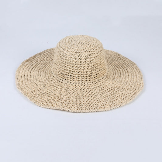 Foldable Straw Hat with Wide Brim