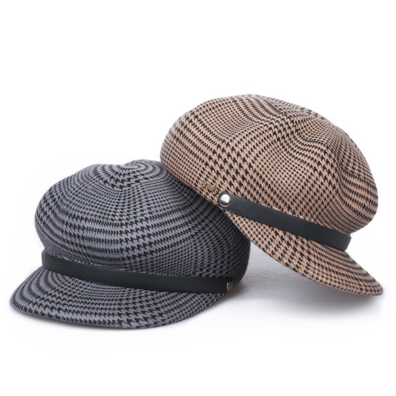 Houndstooth Felt Newsboy Hats
