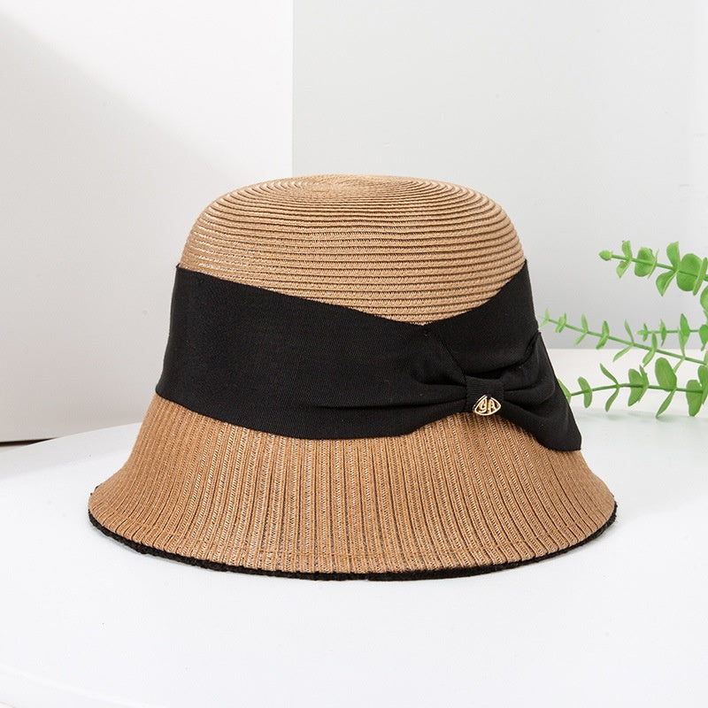 Sun Hat Cloche Hat with Bow Webbing