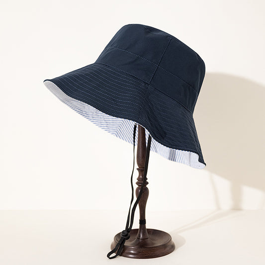 Double-Sided Striped Quick-Drying Sun Hat Bucket Hat