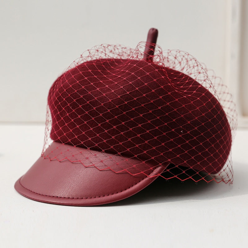 Felt Newsboy Hats with Lace