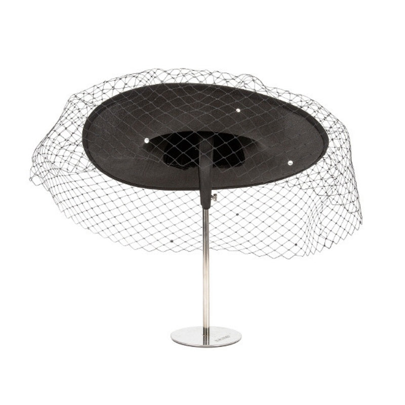 Wide Brim Top Hat Alice Band with Crystal and Veil