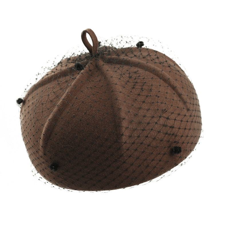 Felt Beret with Lace