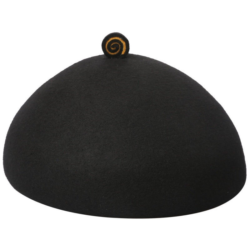 Felt Beret with Circular Decoration