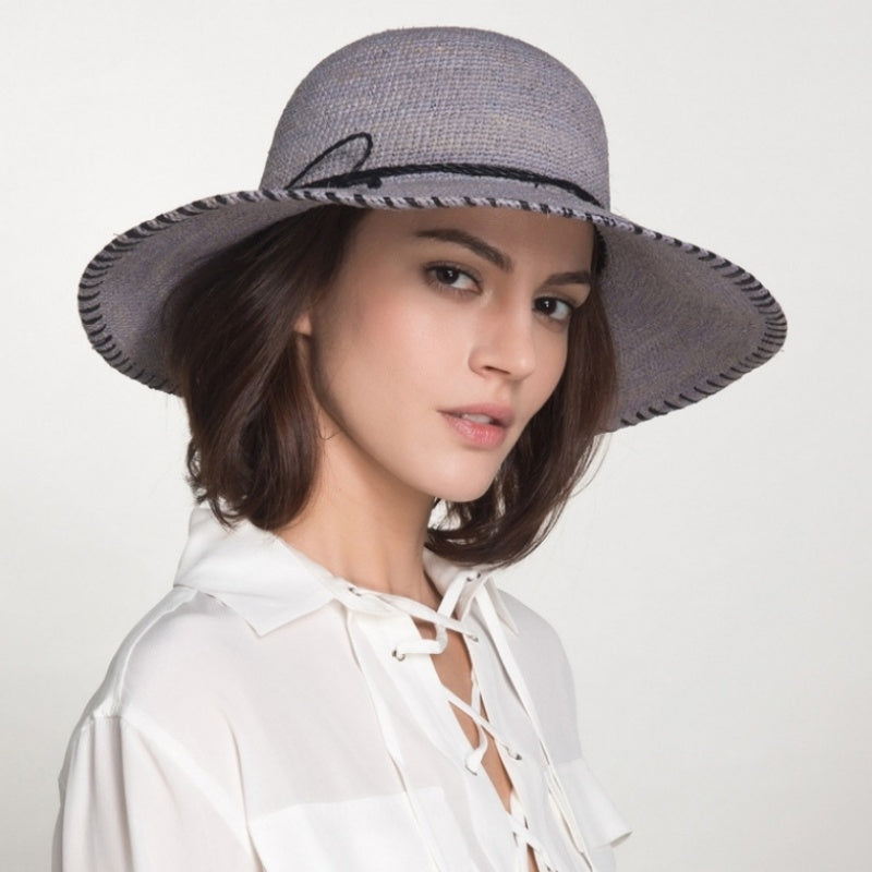 Straw Sun Hat with Black Bow String