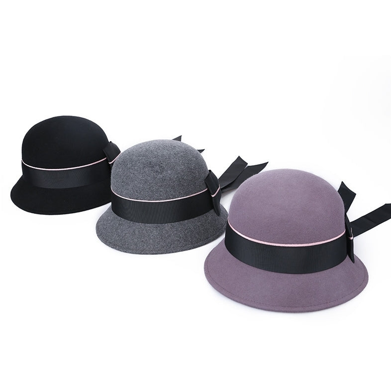 Felt Bucket Hats with Bow
