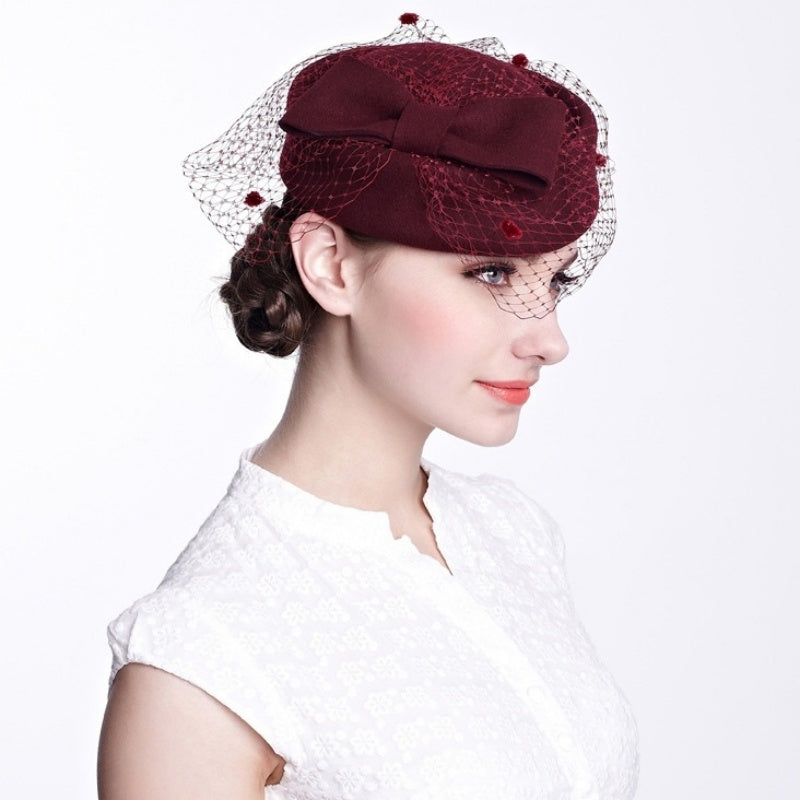 Stewardess Pillbox Hat with Veil
