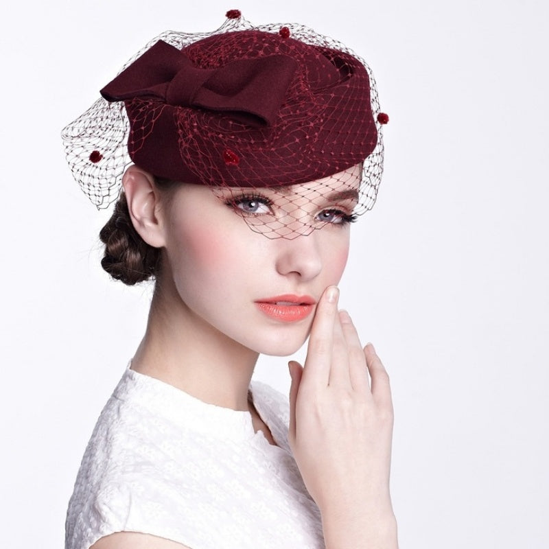 Stewardess Pillbox Hat with Veil