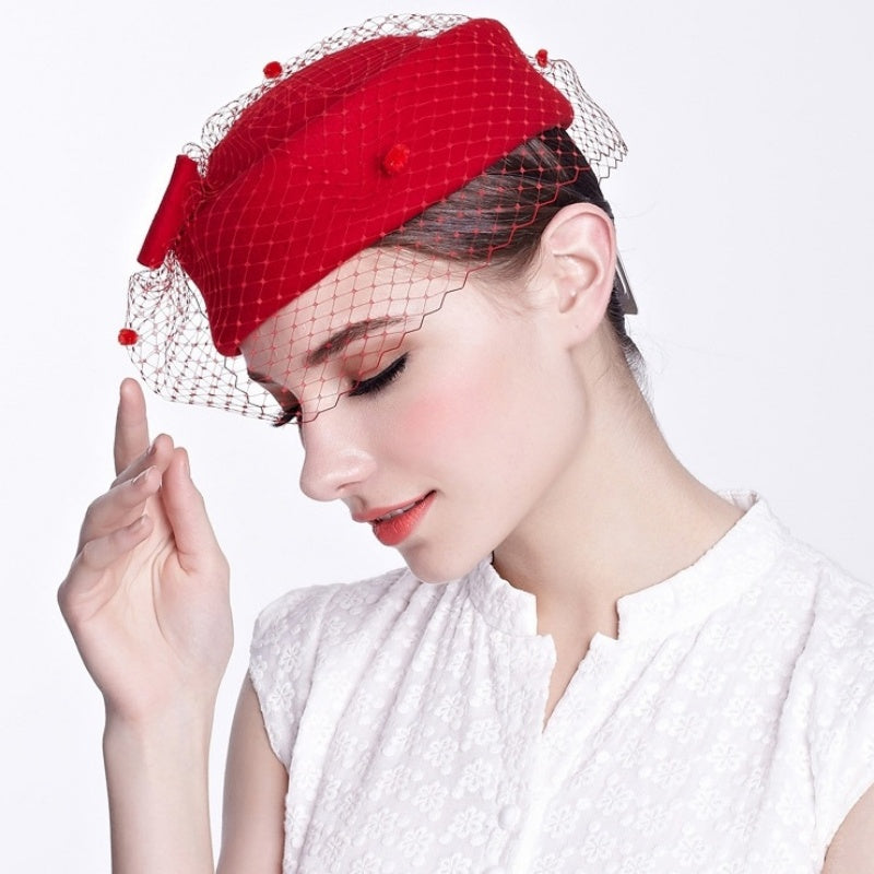 Stewardess Pillbox Hat with Veil