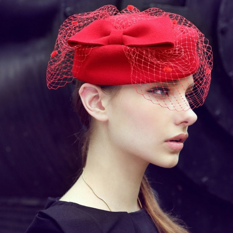 Stewardess Pillbox Hat with Veil